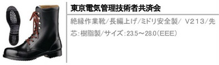 絶縁作業靴/長編上げ/ミドリ安全製/ V２１３/先芯：樹脂製/サイズ：23.5～28.0（ＥＥＥ）